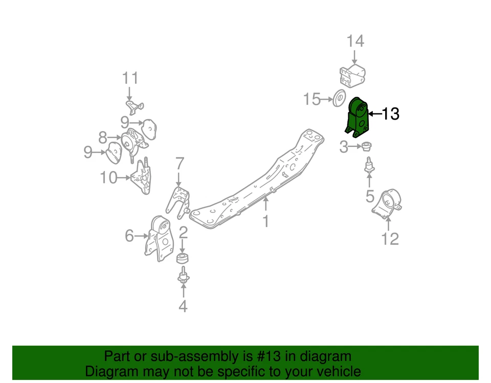 Aislador trasero original Nissan 11320-40U01 Foto 3 de 4