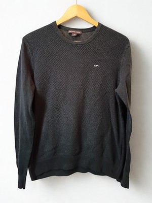 Michael Kors Men s Navy Blue Waffle Knit Sweater Medium Wool Blend Pullover MK