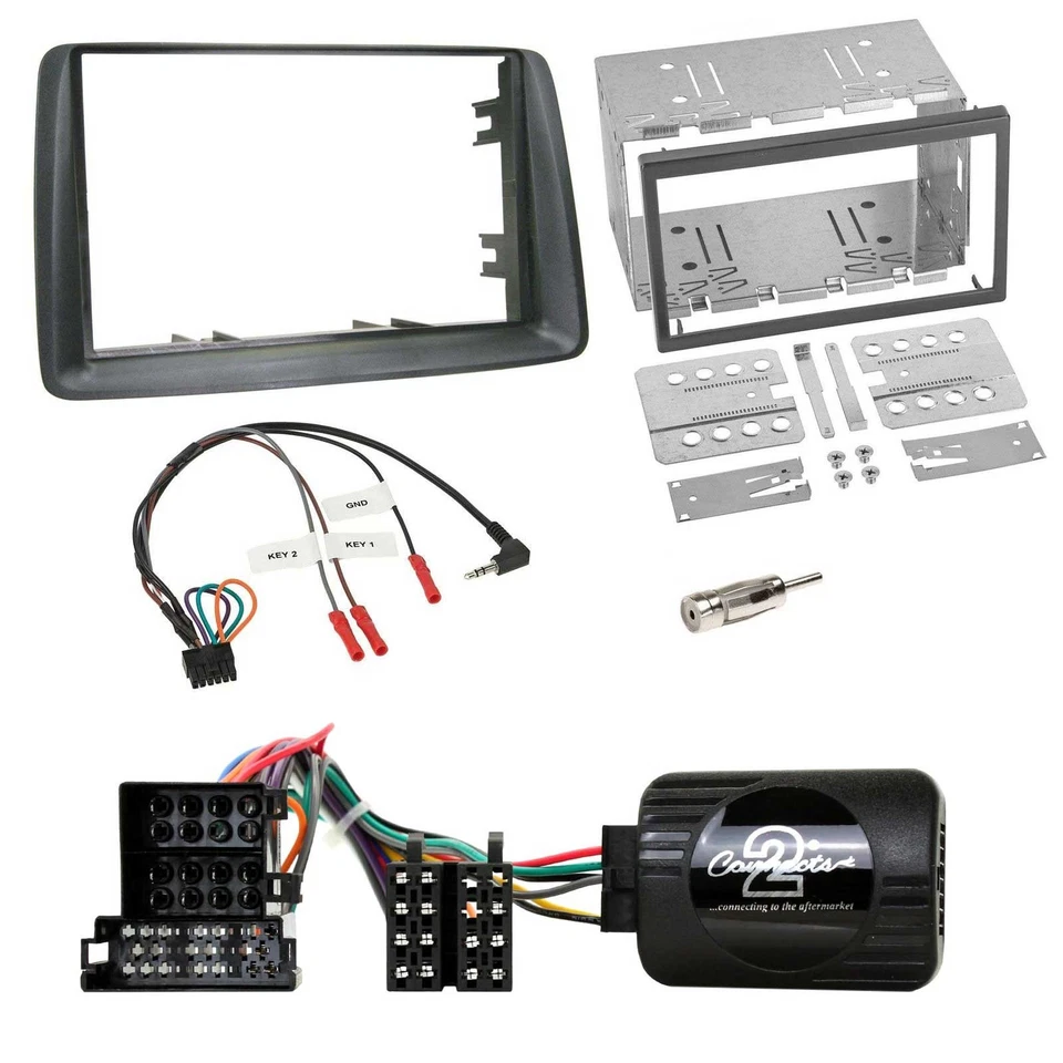 JVC Lenkrad USB 2DIN DAB Bluetooth CD Autoradio für Fiat Panda 2004-2007 grau - Bild 3 von 4