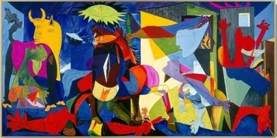 Colorful Abstract Guernica Pablo Picasso Oil Painting Hand painted Repro Wall Ar