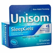 Unisom SleepGels Nighttime Sleep Aid - 32 Softgels Exp 09/2027