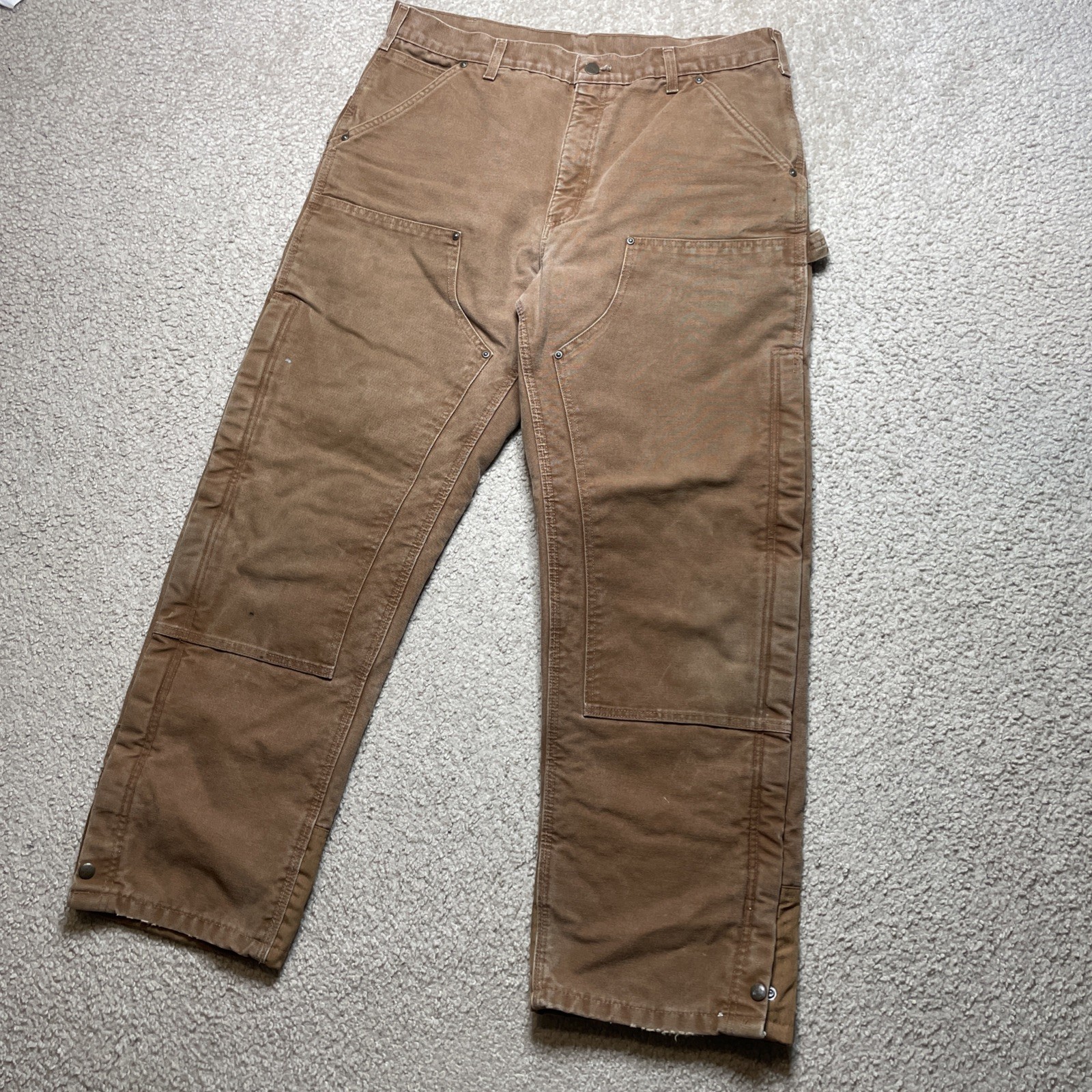 Carhartt B194 Pants Mens 36x32 Double Knee Brown Insulated Canvas Work thumbnail 3