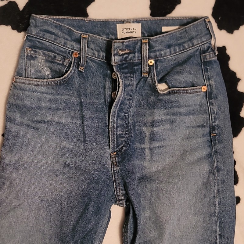 Citizens of Humanity Women’s Blue Skinny Jeans Slim Fit Cotton Denim 5-Pocket 24
