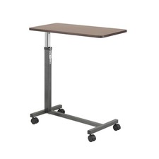 Drive Medical Overbed Table with Wheels Secure Height Adjustment for Comfort