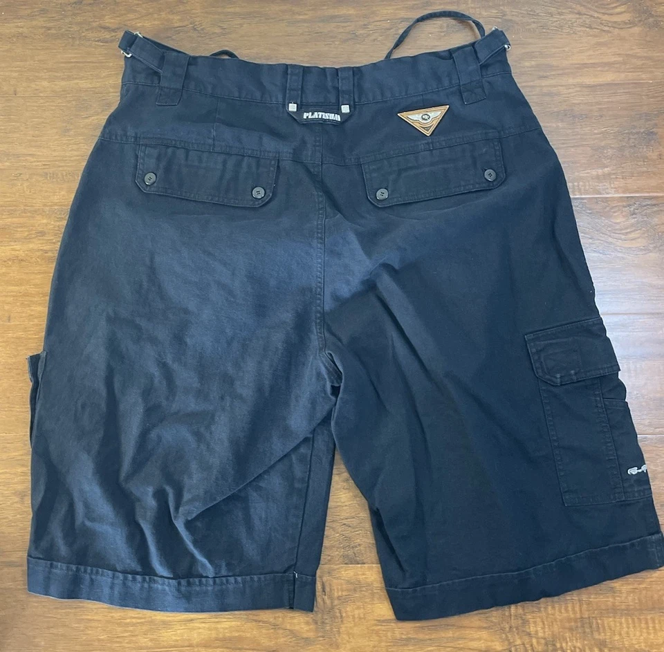 复古嘻哈历史白金亚麻宽松短裤尺寸 2XL Jnco 风格 B Fox Y2K — 第 4/4 张图片