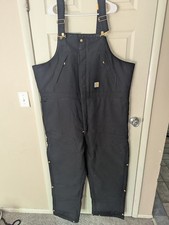 Carhartt Black Heavy Duty Insulated Bib Overalls Mens 2XL New with defects