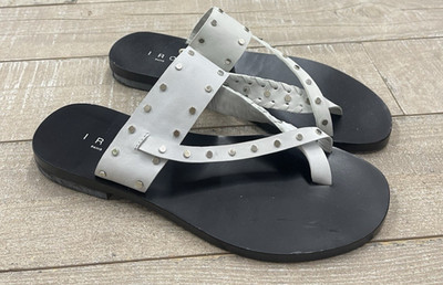 New IRO PARIS Wiki Toe Ring Flat Leather Sandals In Grey Size: 37 (US 6.5)