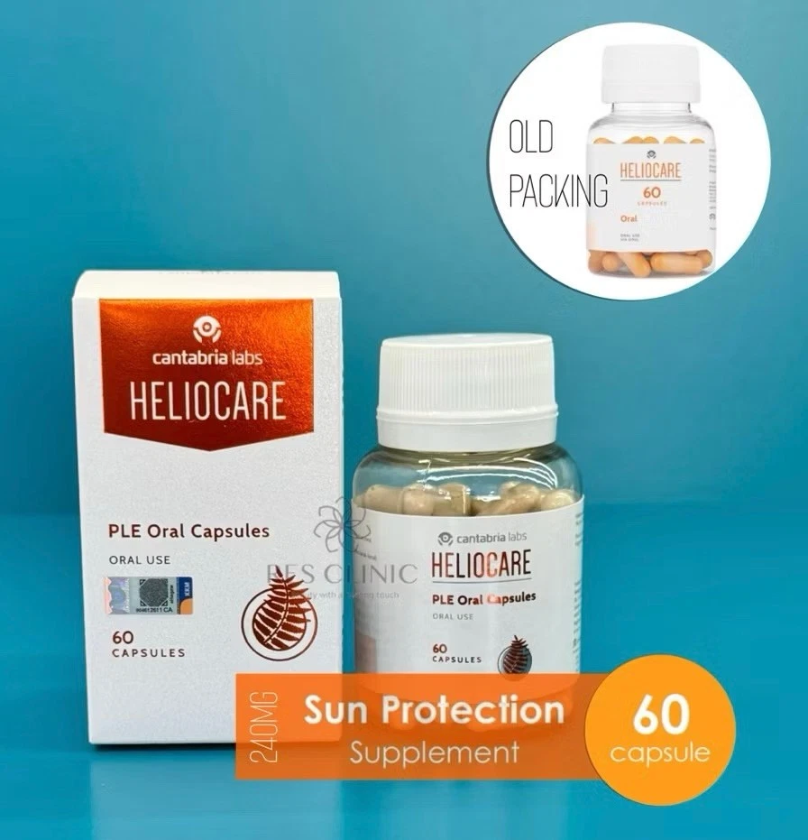 3x Heliocare Oral Sunblock Supplement (60 Caps) Skin Anti-Aging Sun Protection - Image 2 of 4