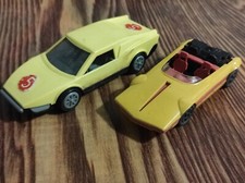 Vintage set of Soviet children's plastic racing cars, 2 pcs. Made in USSR.