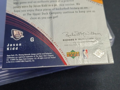 2002-03 UD SPx Kobe Bryant Jason Kidd Winning Combos Dual Jersey Relic READ - Picture 7 of 15