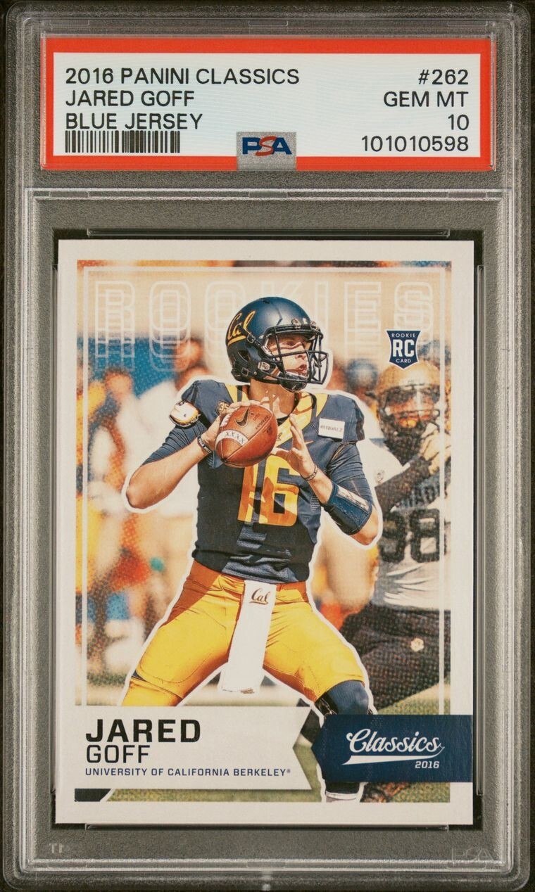 2016 Panini Classics Blue Jersey Jared Goff Rams Lions RC Rookie #262 PSA 10