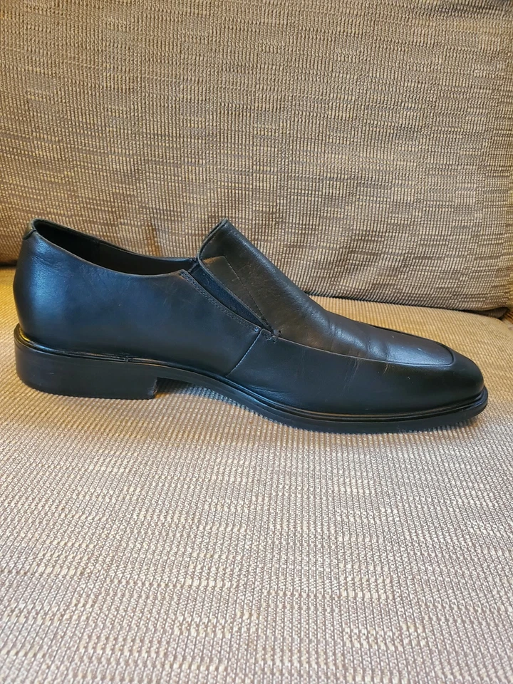 COLE HAAN  BLACK LEATHER DRESS LOAFERS SHOES MENS SIZE 12M  - Photo 2/4