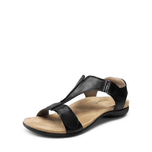 Sandalias planas para mujer soporte para el arco correa en T ortopédicas verano playa zapatos informales - Imagen 14 de 54