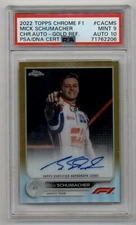 2022 Topps Chrome Mick Schumacher Gold Refractor Auto 08/50 PSA 9 Auto 10