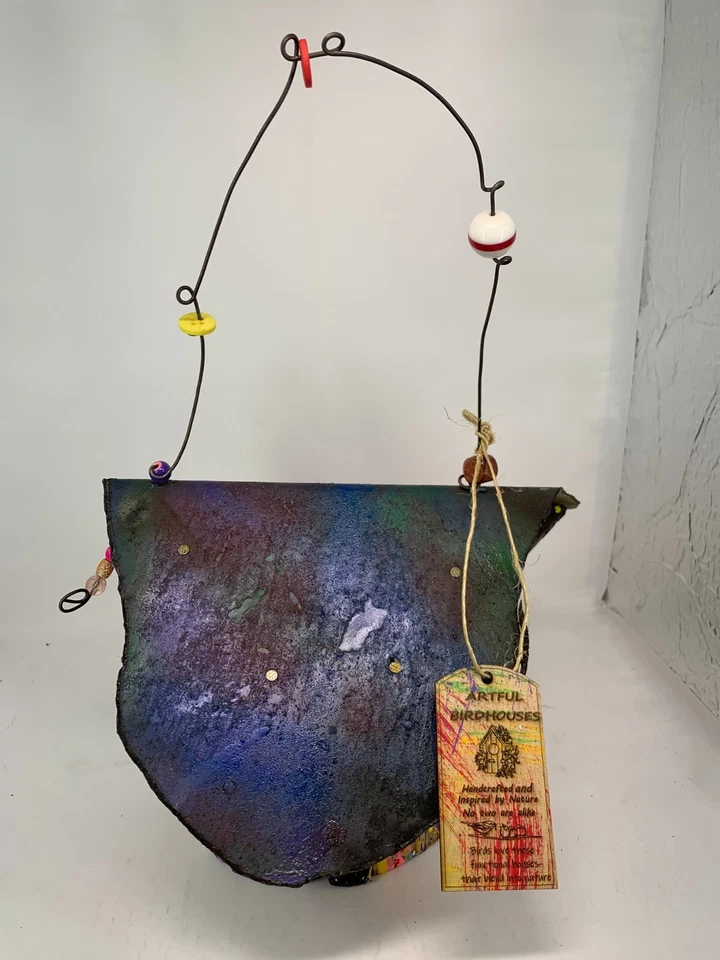 Handcrafted Artful Birdhouse – Vibrant & Nature-Inspired Design Functional - Image 3 of 4