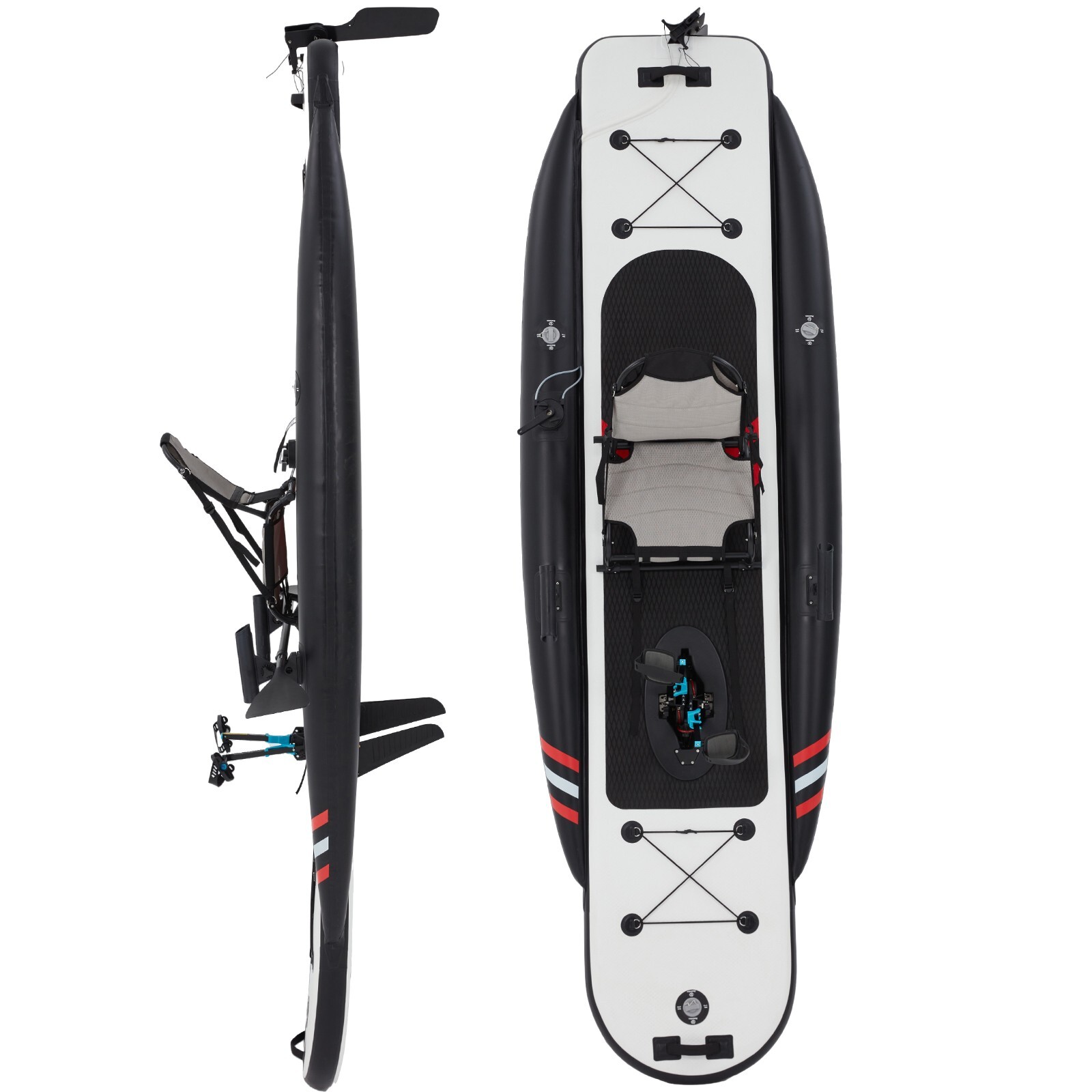 Danrelax Inflatable Kayak with Pedal System, 12ft Premium PVC Fishing Kayak