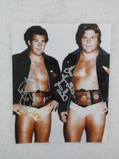 GREG GAGNE & JIM BRUNZELL Signed Autographed Wrestling 8x10 Photo AWA NWA WWF