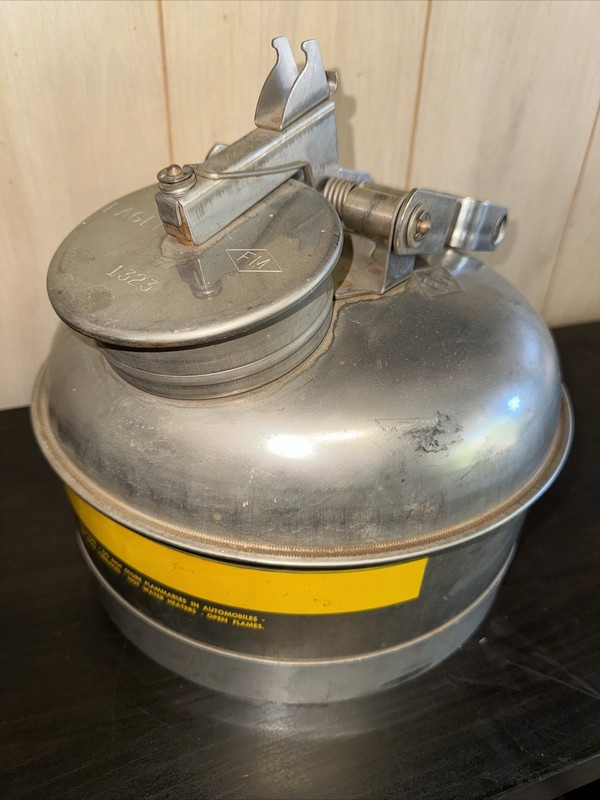 Vintage Eagle Gas Can - Silver Color With Handle - Clean and Super Unique! Rare!