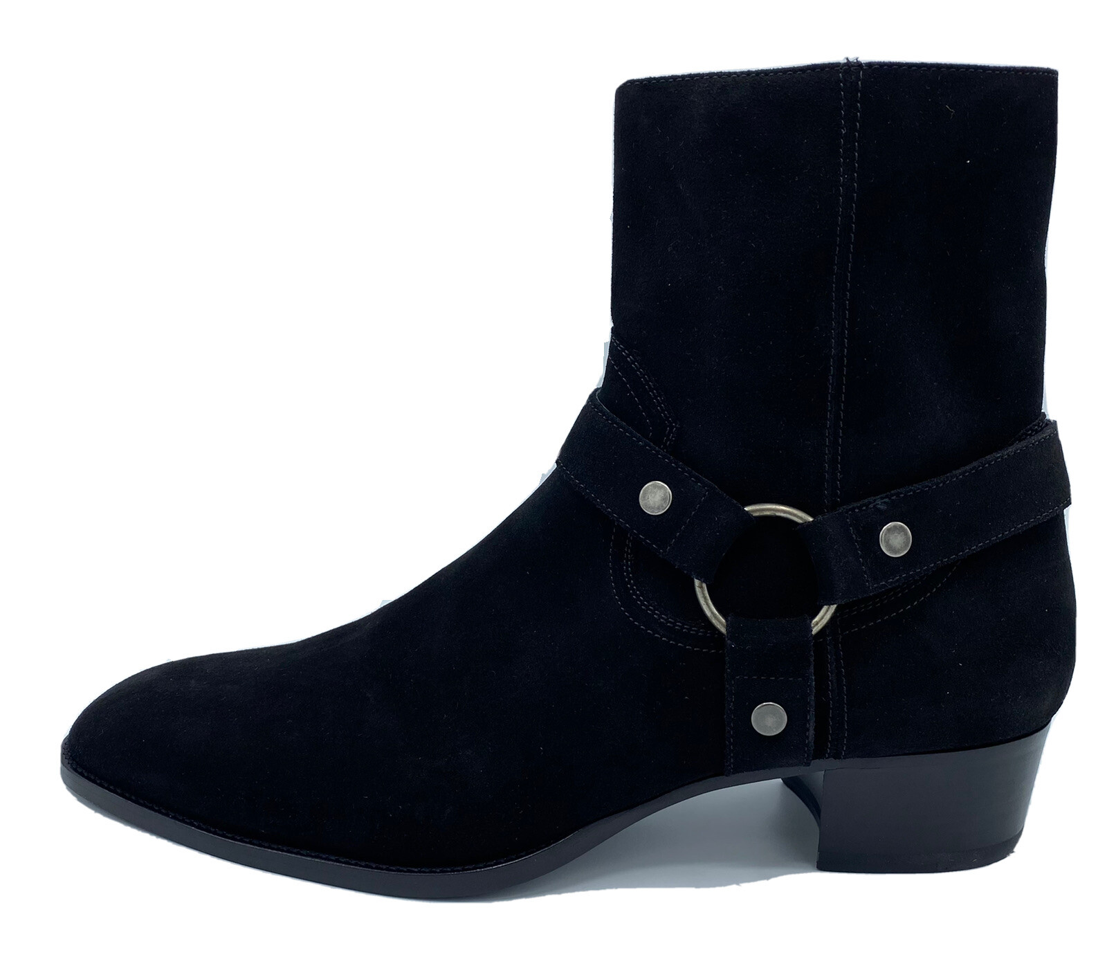 Stivali Soho Saint Laurent in camoscio nero da $1.100 taglia US 17 Made in Italy