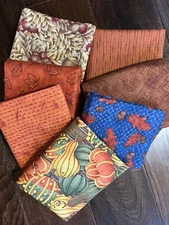 Vintage Fabric- Lot Of Debbie Mumm Fabric- Fall Leaves, Orange Moda Over 4 Yards