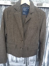 American Eagle Outfitters Herringbone Cropped Blazer Size Medium Like Wool Faux?