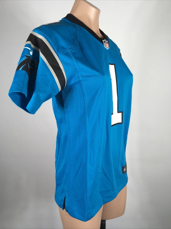 Camiseta Nike NFL On Field Carolina Panthers Cam Newton #1 feminina tamanho M azul água - Imagem 4 de 4