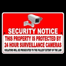Security Notice This Property Protected 24 Hour Surveillance Camera Sign S0018
