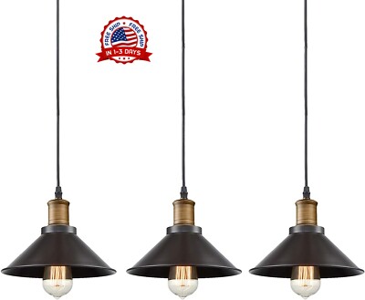 3 Lamparas De Techo Modernas Colgante Para Cocina Comedor Industrial Isla Negro
