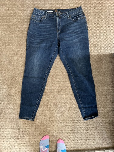 Kut From The Kloth Skinny-Jeans blau Stretch Used-Look Größe 14 W spitz zulaufendes Bein - Bild 10 von 13