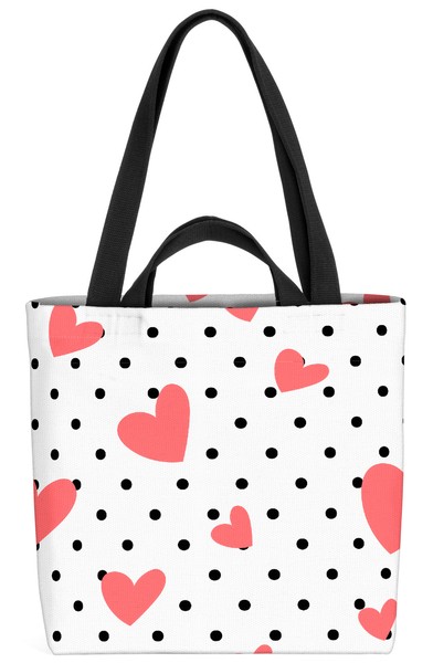 Herzen Punkte Schwarz Weiss Tasche Herzen Punkte Schwarz Weiss Valentinstag Her-image