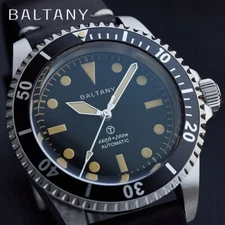 Baltany Militarily S3075 MilSubmariner Watches Leather Luminous 20BAR Bracelect