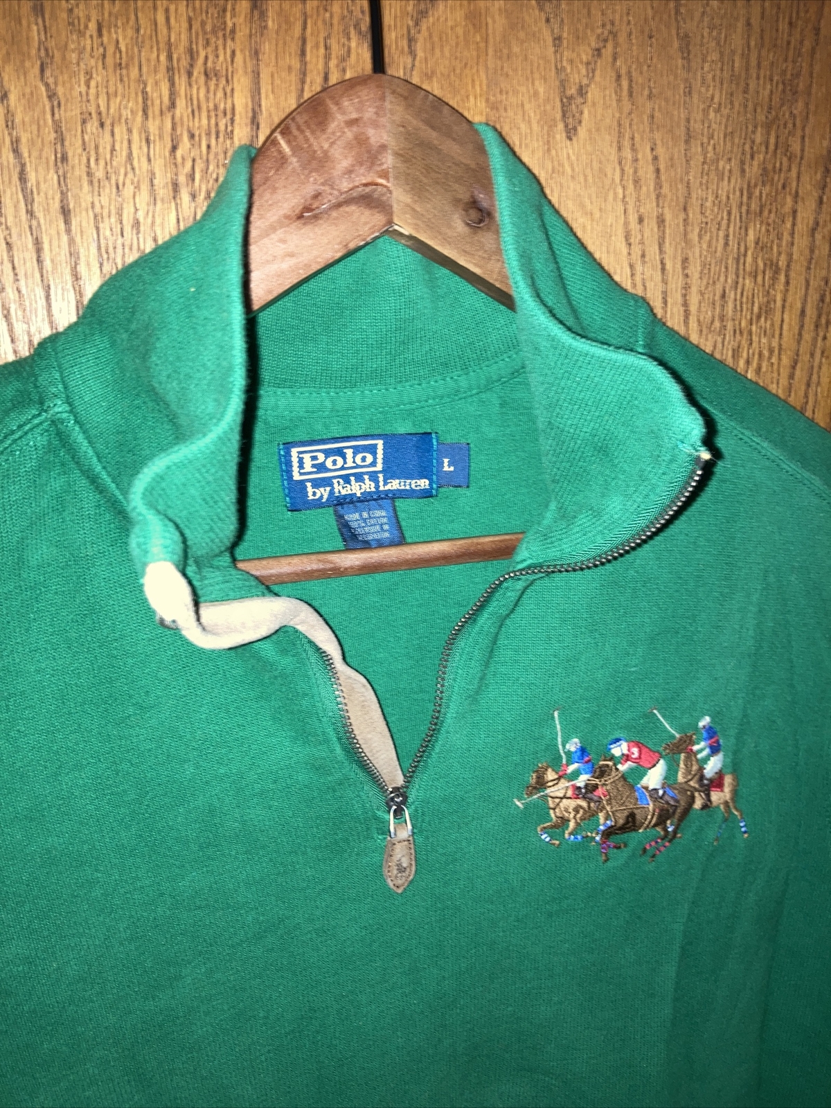 Polo by Ralph Lauren Blu Navy Rosso Verde Grande Colore Pony 1 4 Felpa Uomo L