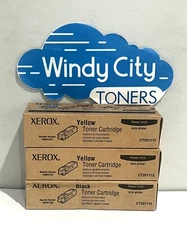 Genuine Xerox Lot of 2/106r01337 and 1/106r01338 Toner Cartridges Phaser 6125