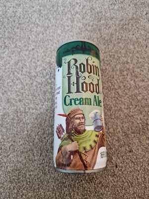 VINTAGE 1970er ROBIN HOOD CREAM ALE BIER LEERE DOSE BREWERIANA PUB DEKOR MANCAVE