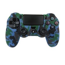 Silicone Grip Blue Camo Case Soft Shell Non Slip For PS4 Controller
