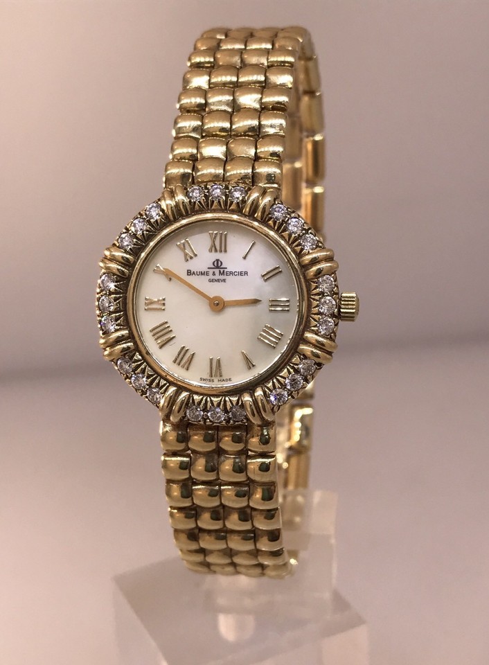 Pre-Owned Baume & Mercier 18K Yellow Gold Diamond Bezel Ladies Watch