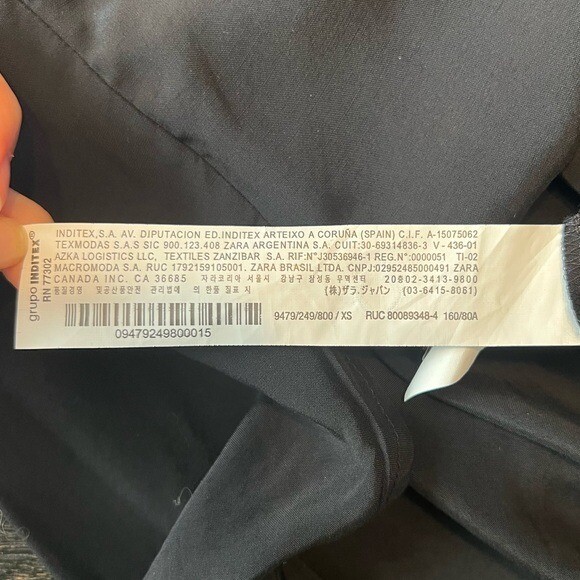 Zara Solid Black Button Down Shirt Front Pockets - image 7