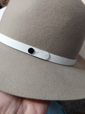 Rag & Bone Ladies Medium 100% Wool Tan Fedora Hat With Faux  display picture 3