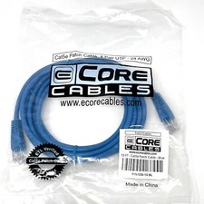 ECore Cables 530-10 BL Cat5e Patch Cable, 10 ft Blue, 24 AWG 350 MHz 4 Pair UTP