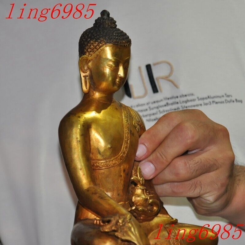 Tibet Buddhism temple bronze Gilt Shakyamuni Sakyamuni Shakya Mani