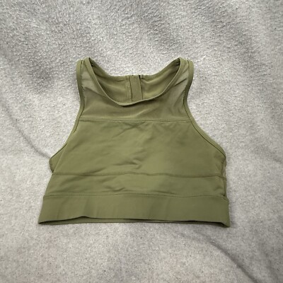 Zyia Bra Active Sports Woman s Large Green One More Rep Zipper Back No Pads