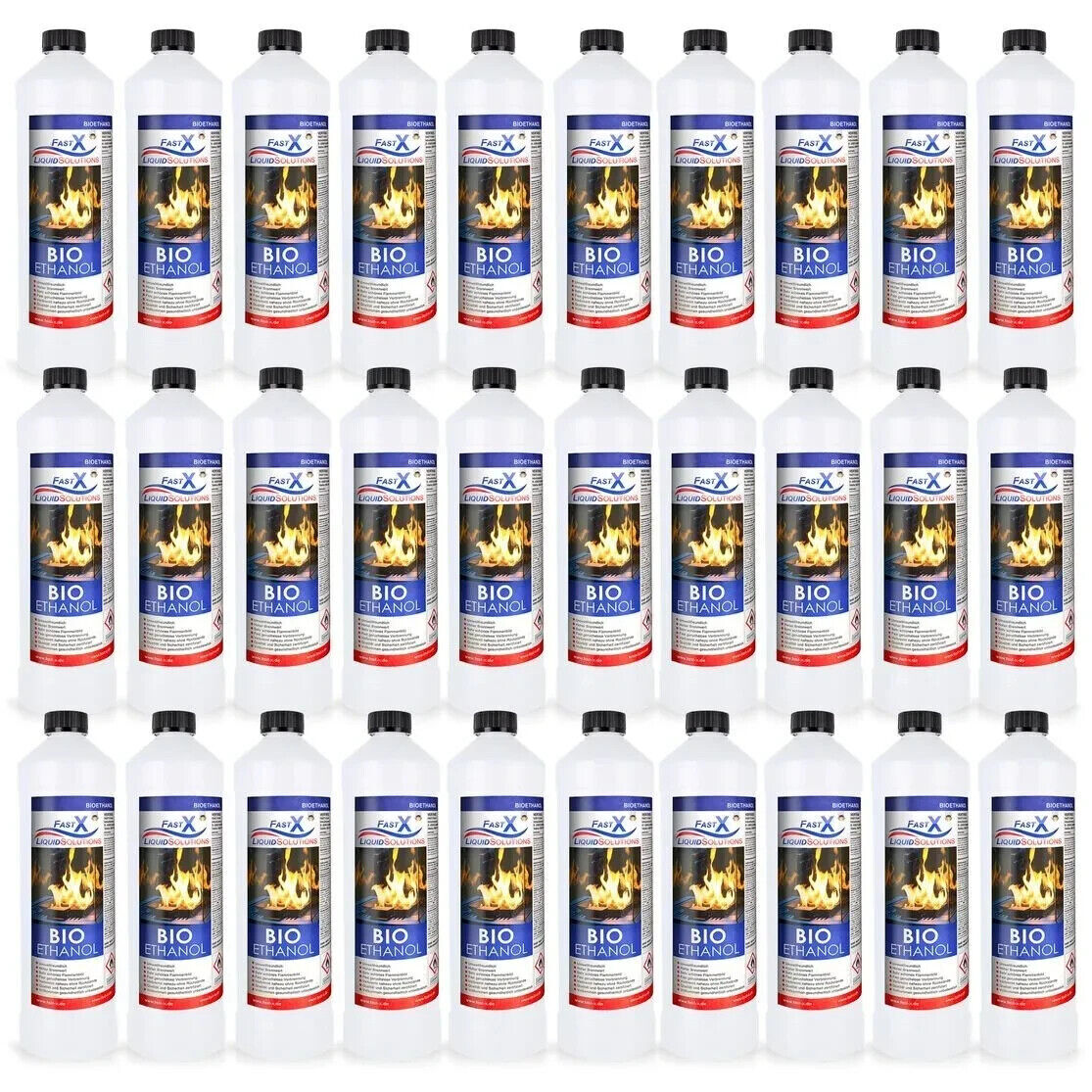 Bioethanol 100% Premium für Bio Alkohol für Kamin 30 x 1 Liter