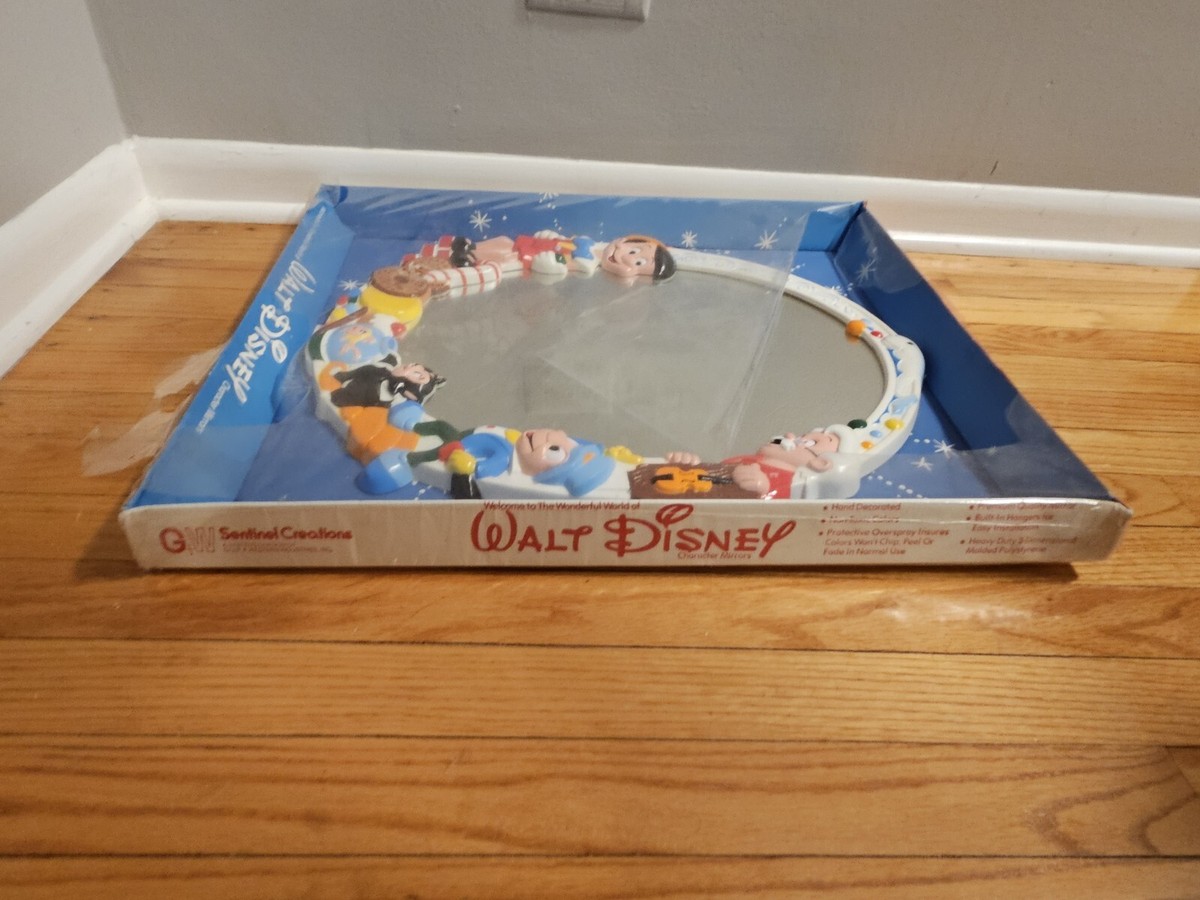 Vintage 1960's Disney Pinocchio & Friends Oval Wall Mirror