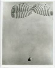 APOLLO 9 spacecraft descending into the Atlantic Ocean, 1969, NASA, n19