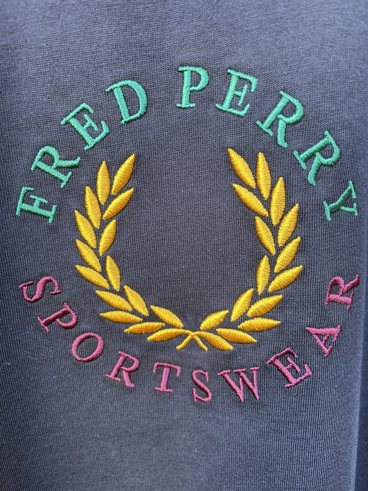 Fred Perry Sportswear Embroidered Logo Ringer T Shirt Tee Navy Small Brand New image 2