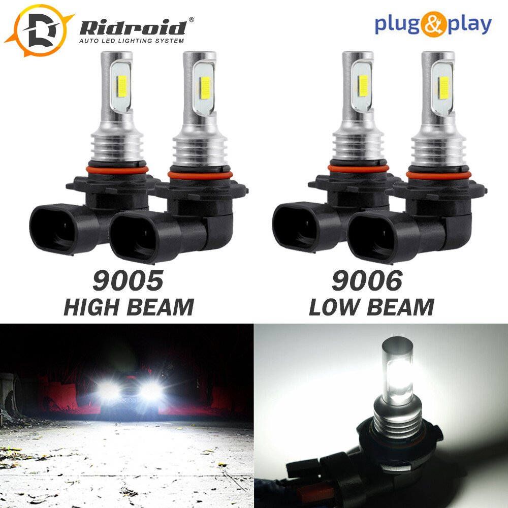 6000K White LED RIDROID 9005/HB3 LED Headlight Bulb Kit 6000k White Hi Lo - Foto 2