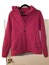 Pink Women’s Rain Winter Jacket With Hood Size Medium