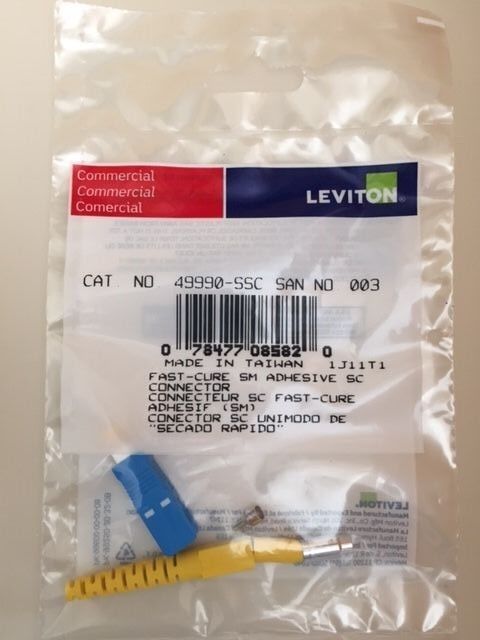 Lot of 4 - Leviton 49990-SSC Fast Cure SC Fiber Optic Connector