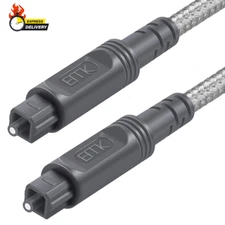 Digital Optical Audio Cable Toslink Cable - [Cotton Braided Jacket,Durable and F