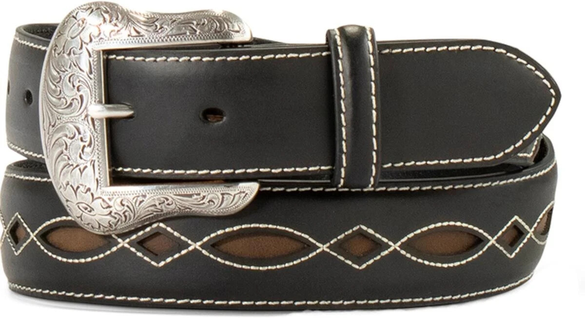 Ariat Western Belt Mens Leather Boot Stitch Black A1042801